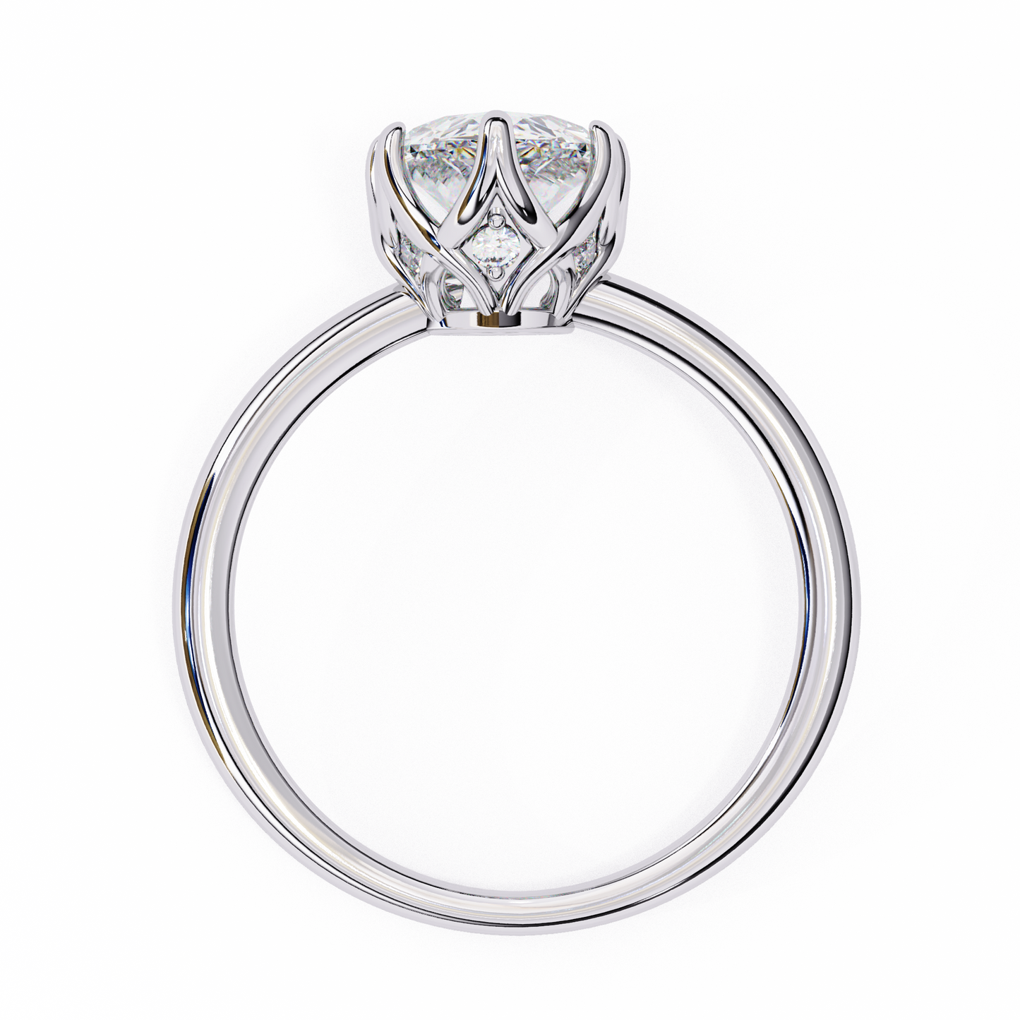 Vittoria Crown Pear Solitaire Ring