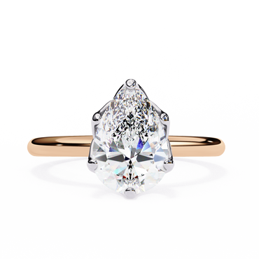 Vittoria Crown Pear Solitaire Ring