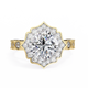 Fiore di Vento Cushion Solitaire Ring