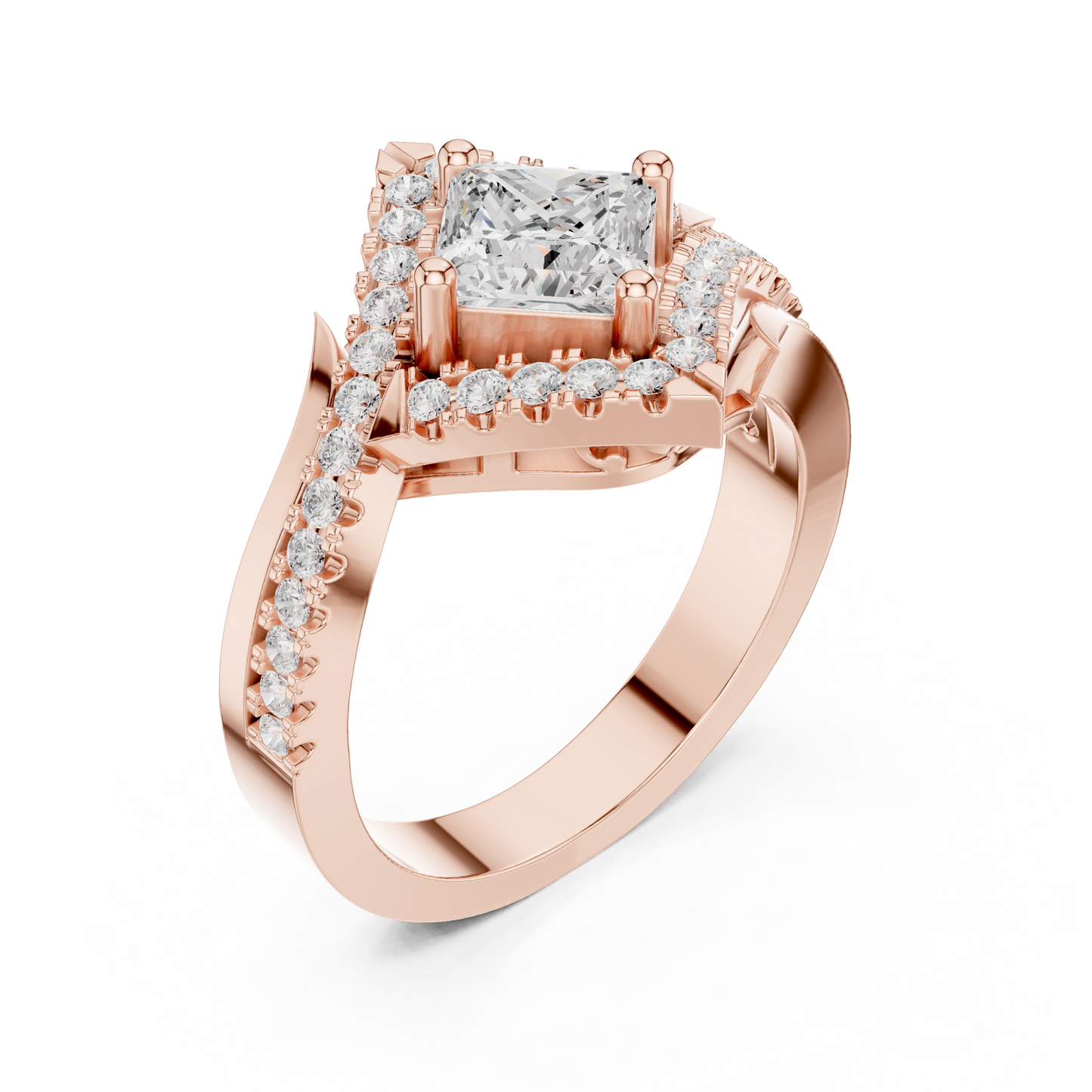 Valkyrie Crest Solitaire Diamond Ring