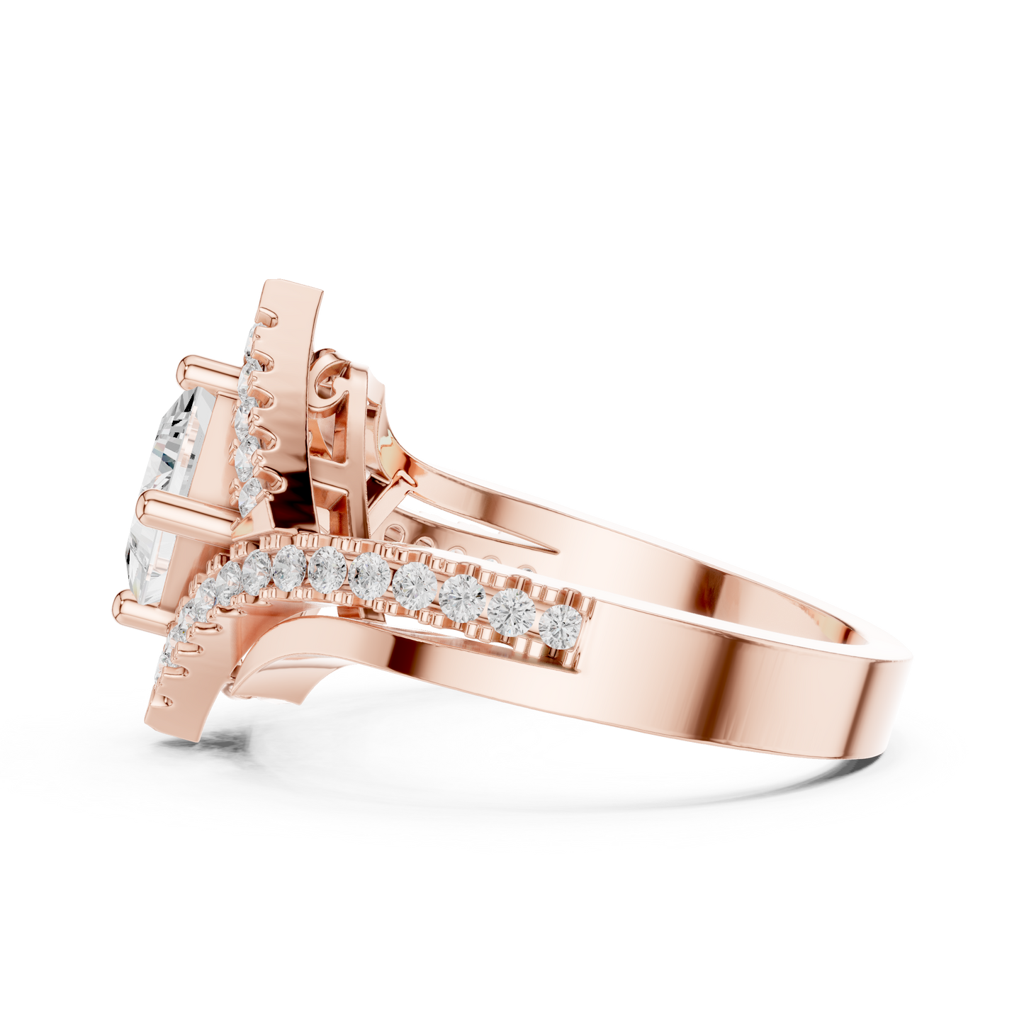 Valkyrie Crest Solitaire Diamond Ring