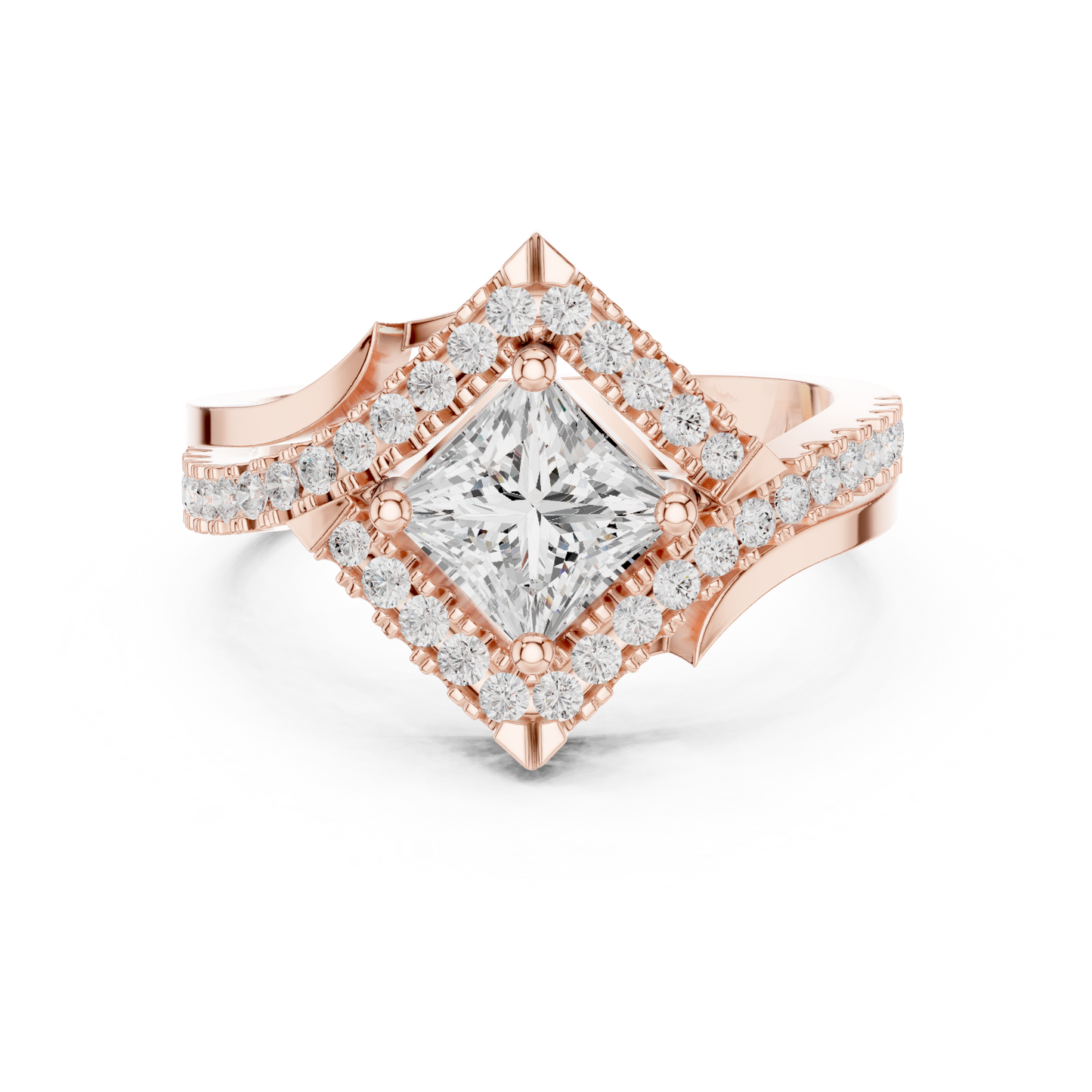 Valkyrie Crest Solitaire Diamond Ring