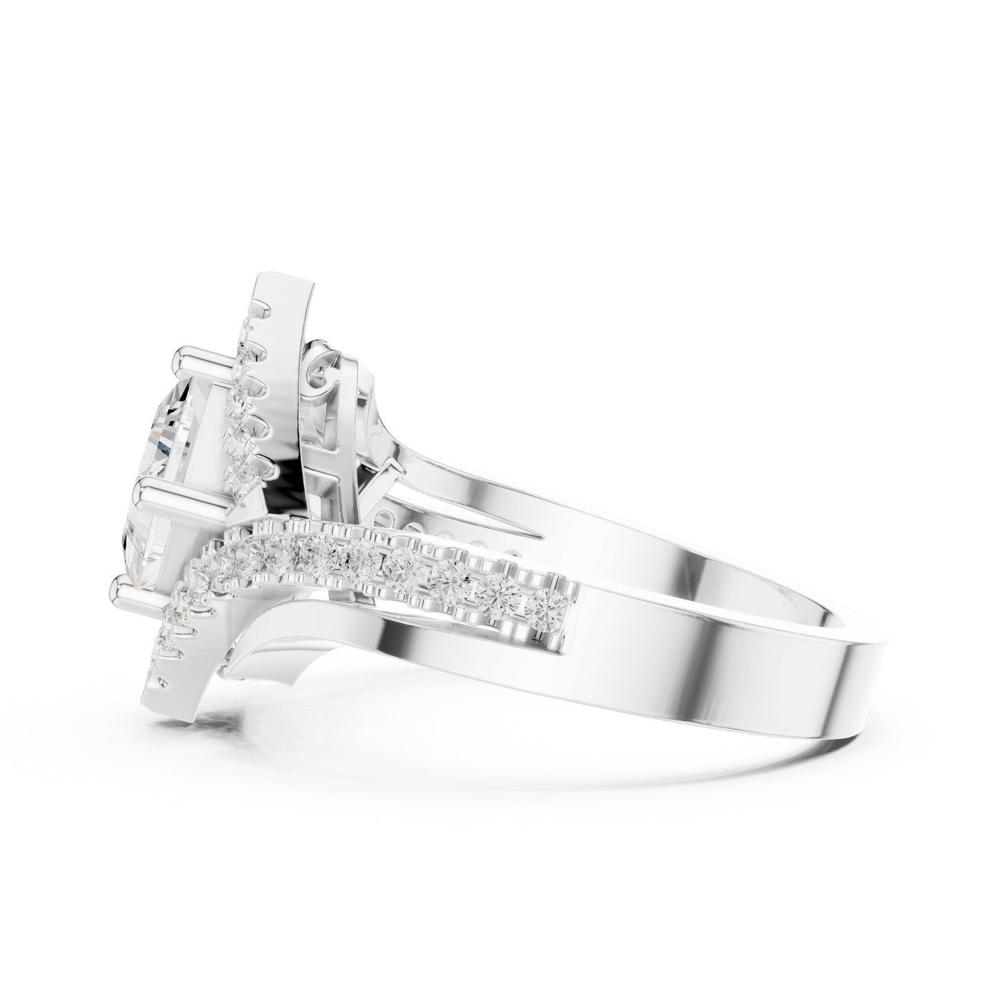 Valkyrie Crest Solitaire Diamond Ring