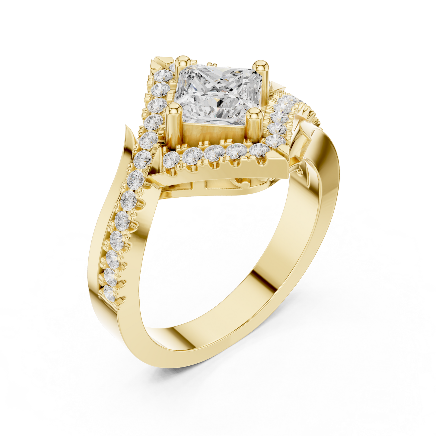 Valkyrie Crest Solitaire Diamond Ring