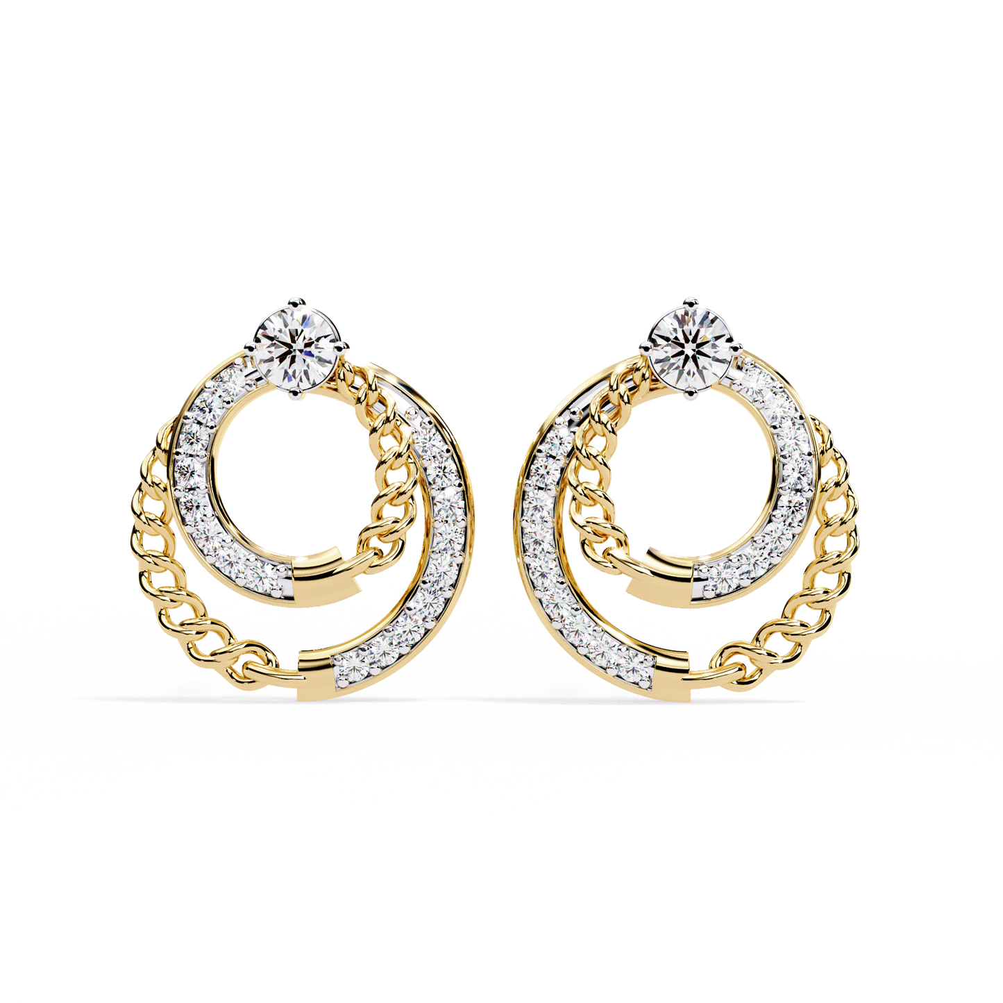 Gentle Drift Diamond Earrings