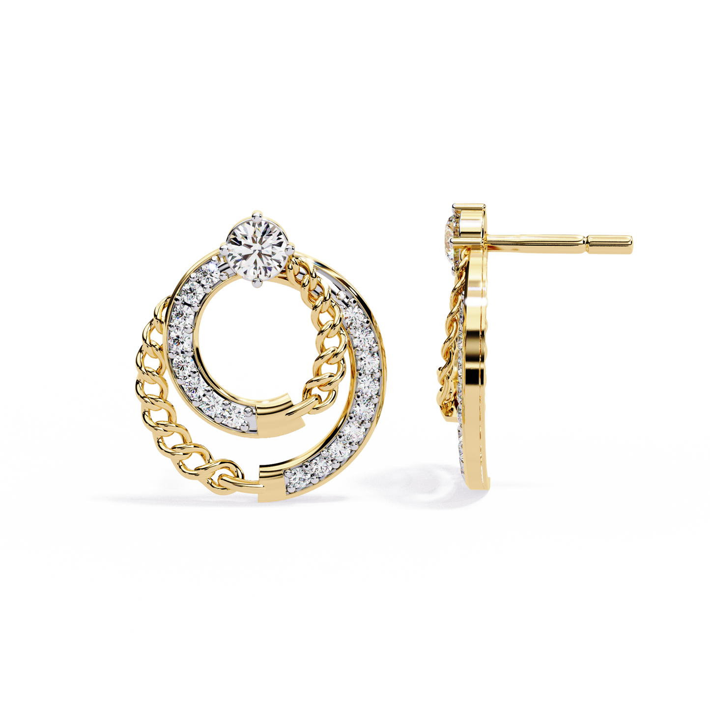 Gentle Drift Diamond Earrings