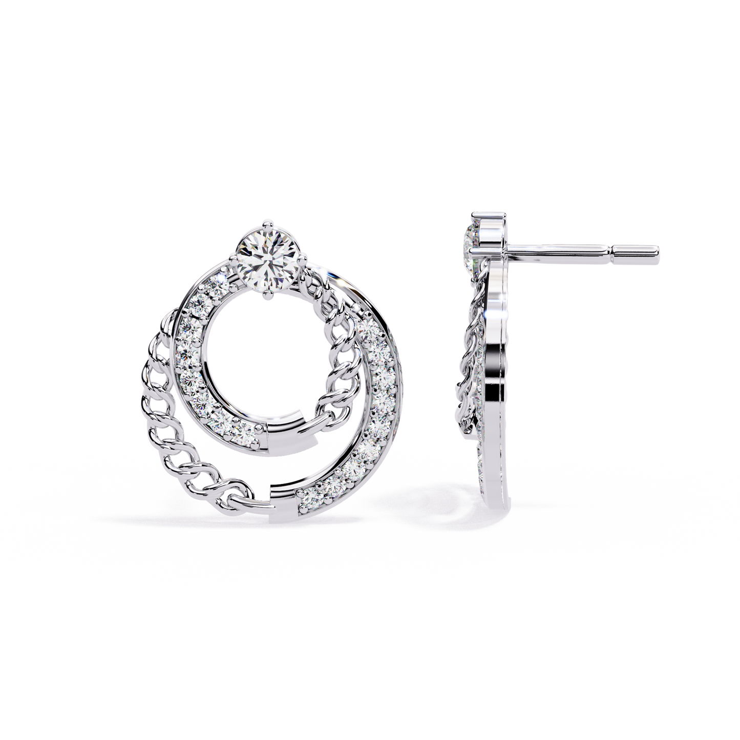 Gentle Drift Diamond Earrings