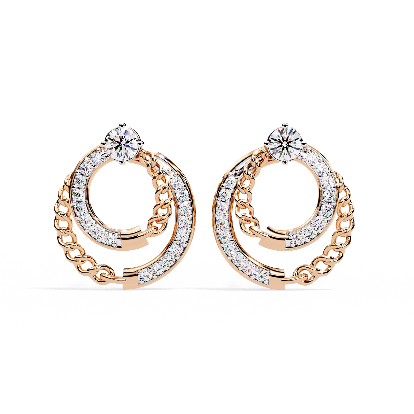 Gentle Drift Diamond Earrings