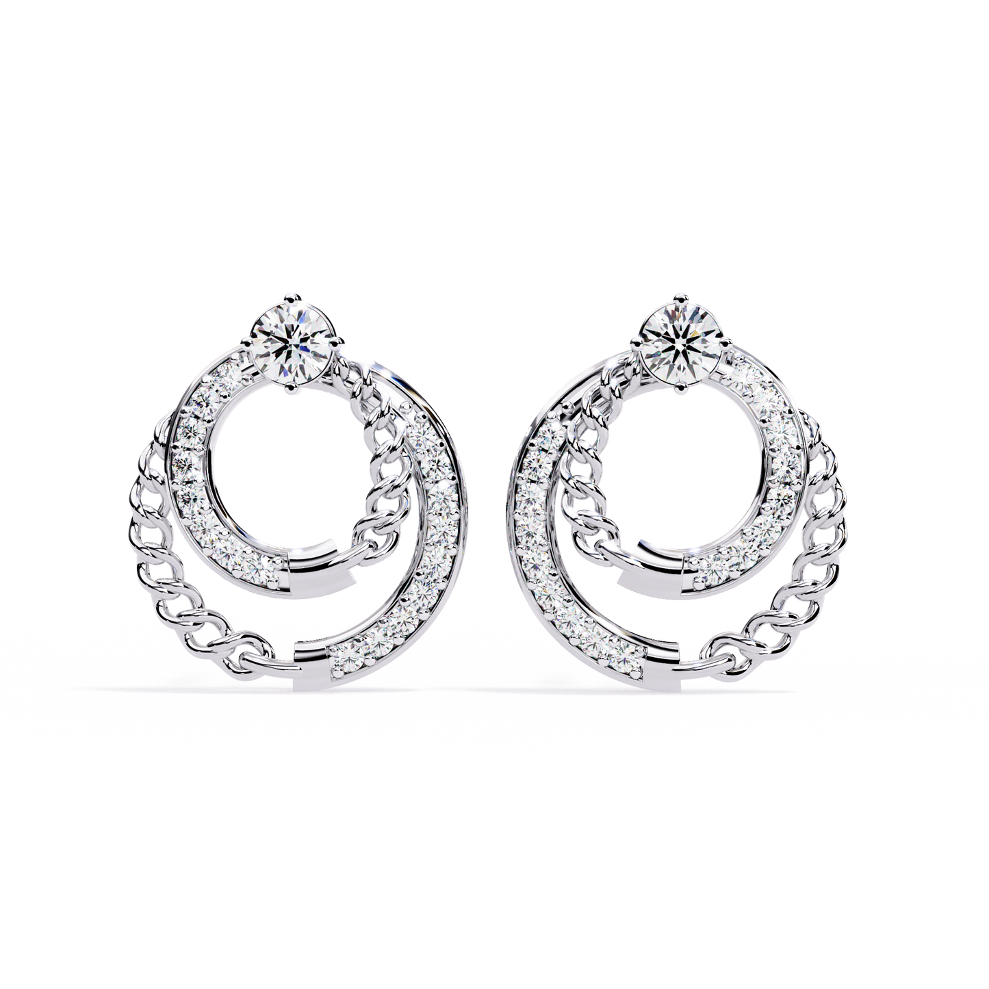 Gentle Drift Diamond Earrings