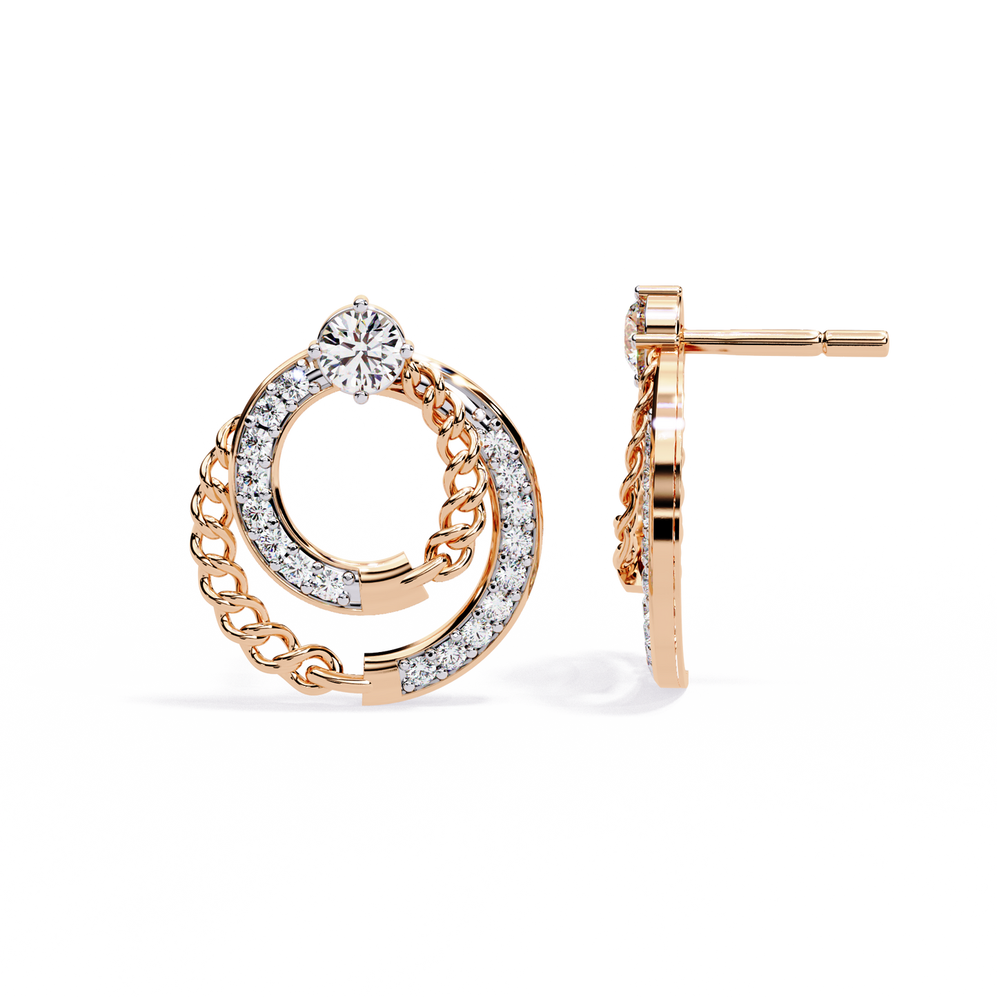 Gentle Drift Diamond Earrings