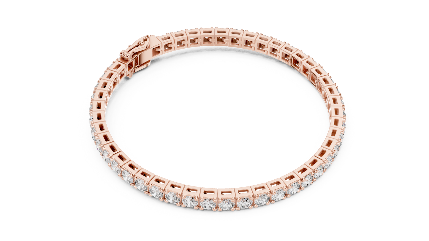 The Infinity Line Round Diamonds Tennis Bracelet 0.11 Carat Each
