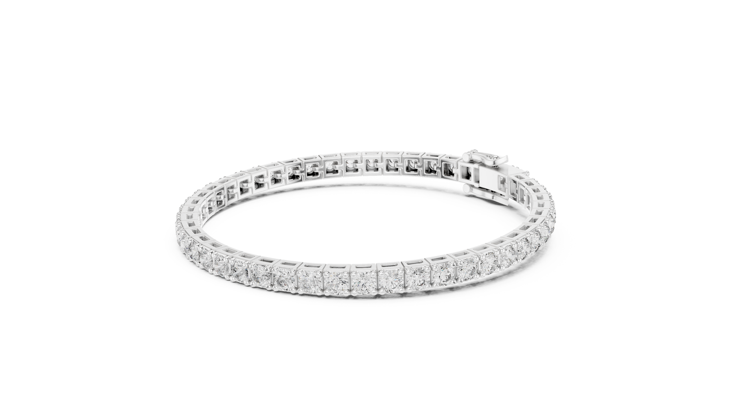 The Infinity Line Round Diamonds Tennis Bracelet 0.11 Carat Each