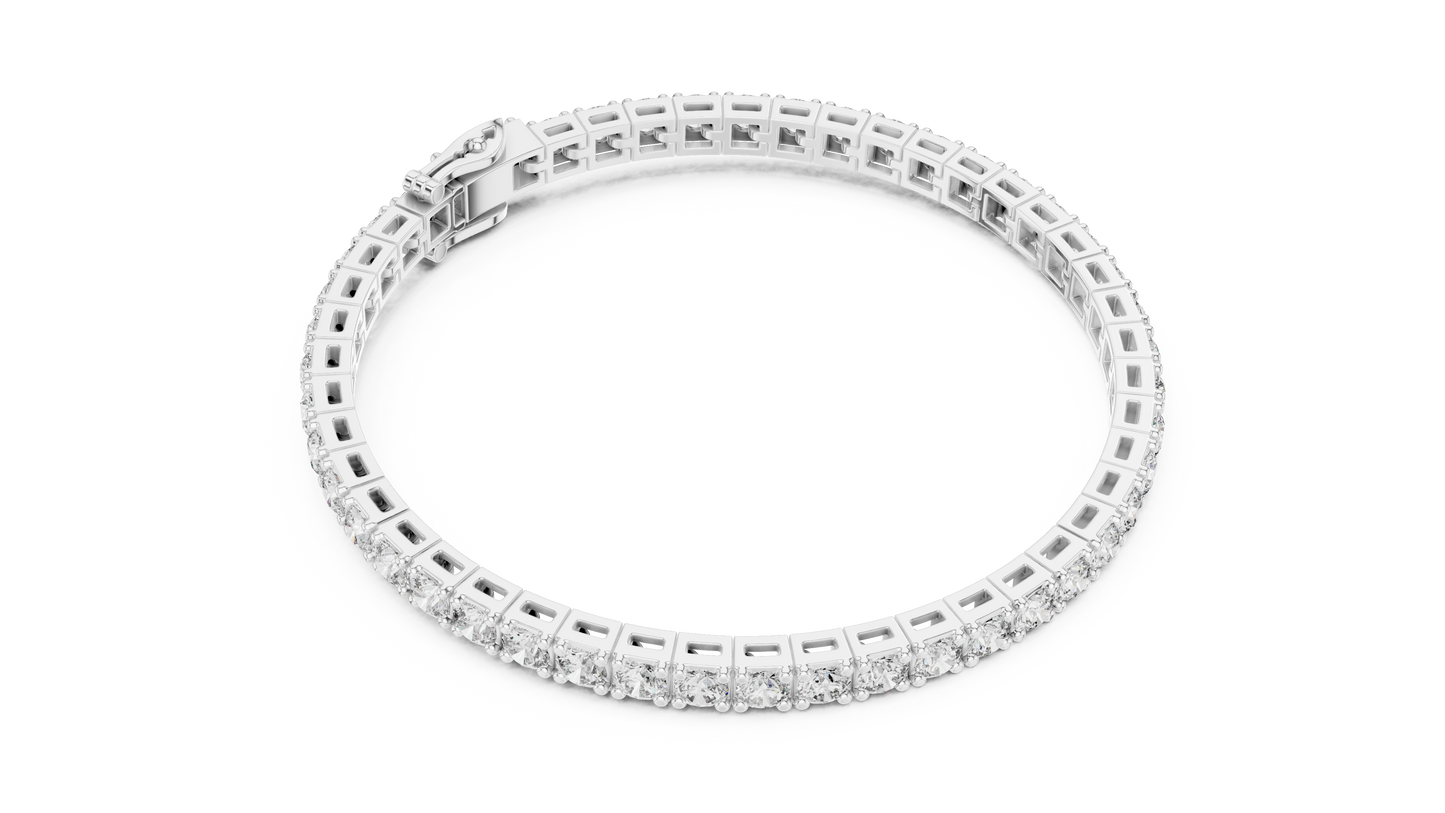 The Infinity Line Round Diamonds Tennis Bracelet 0.11 Carat Each