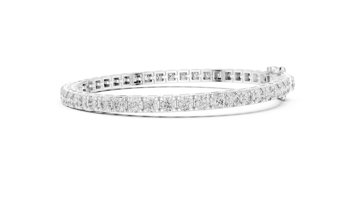 The Infinity Line Round Diamonds Tennis Bracelet 0.11 Carat Each