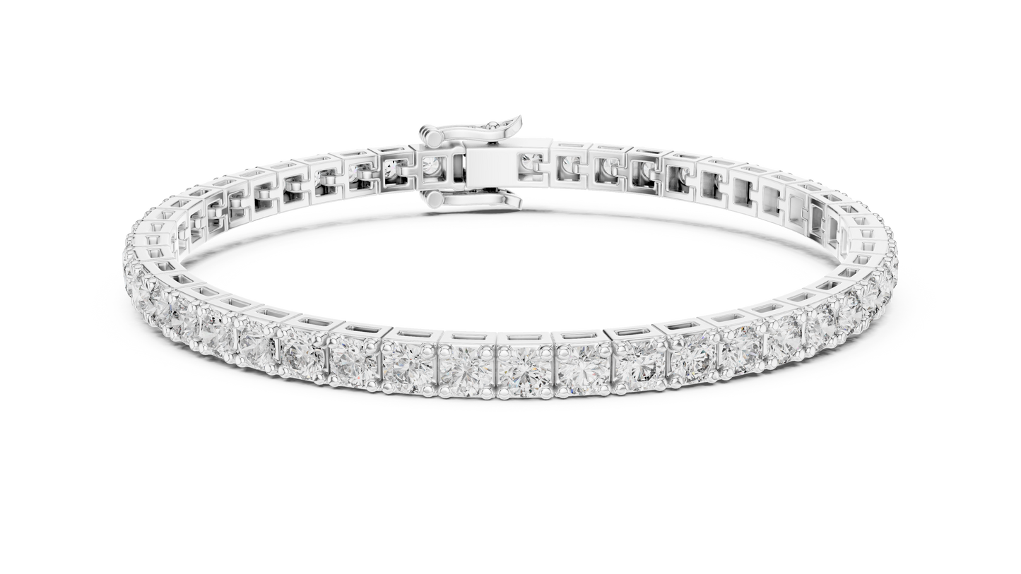 The Infinity Line Round Diamonds Tennis Bracelet 0.11 Carat Each