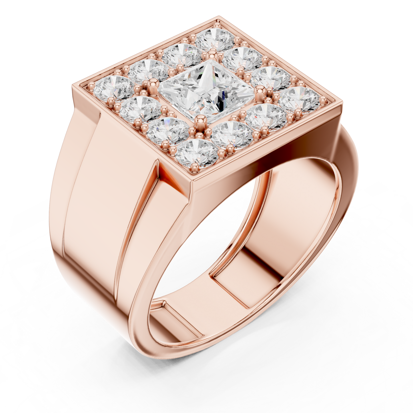Crown Signet Men Solitaire Ring