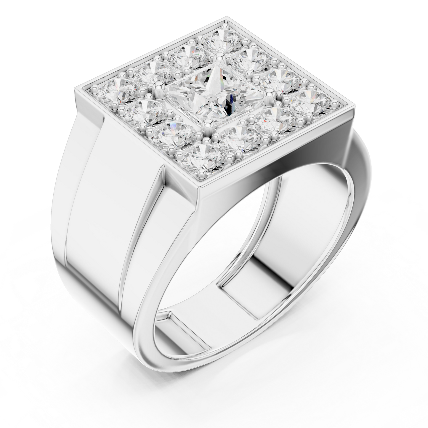 Crown Signet Men Solitaire Ring