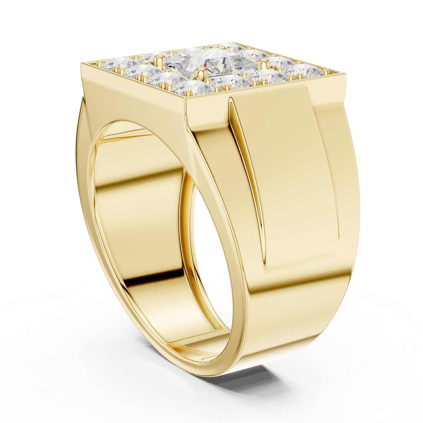 Crown Signet Men Solitaire Ring