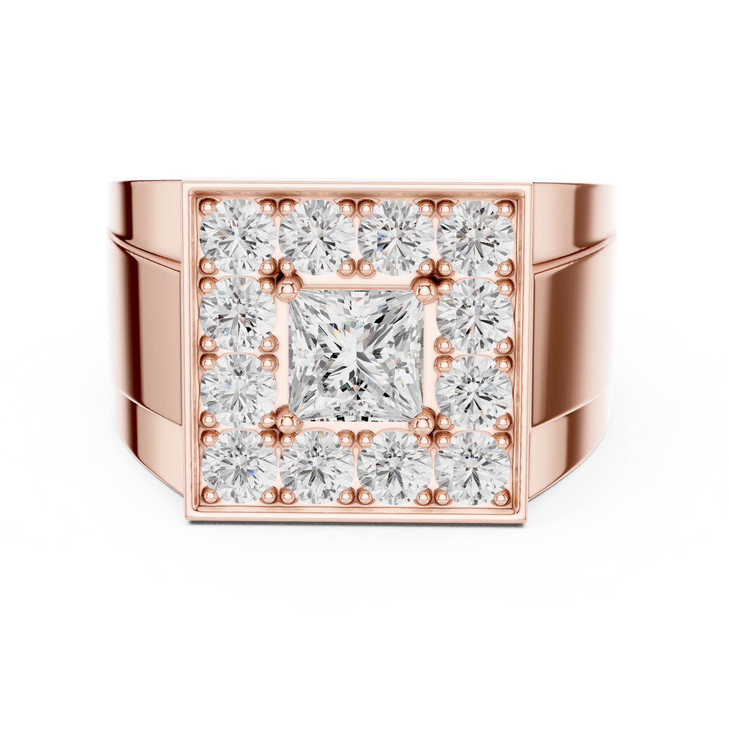 Crown Signet Men Solitaire Ring