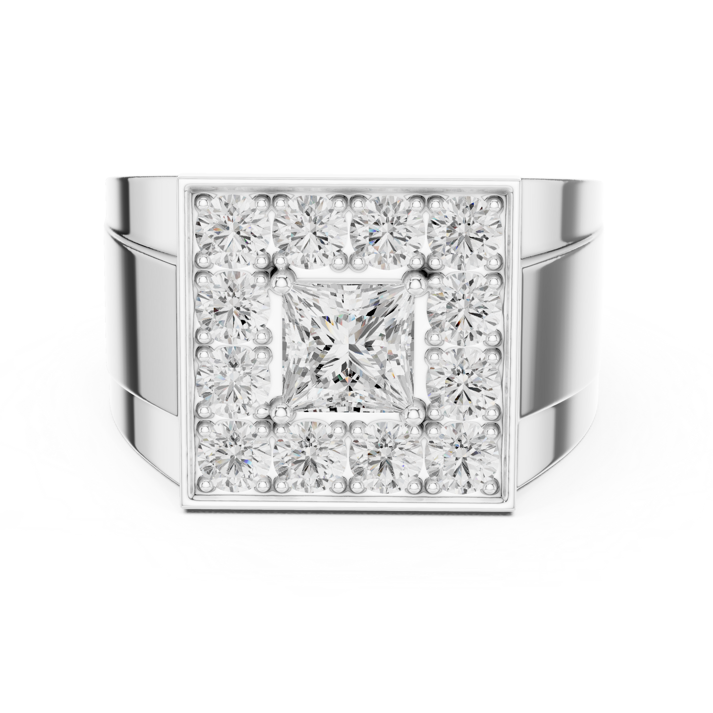 Crown Signet Men Solitaire Ring