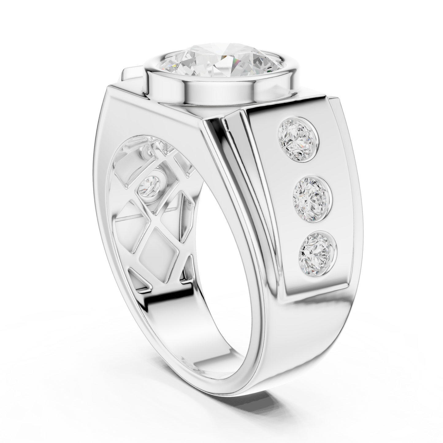Phantom Stone Men Solitaire Ring