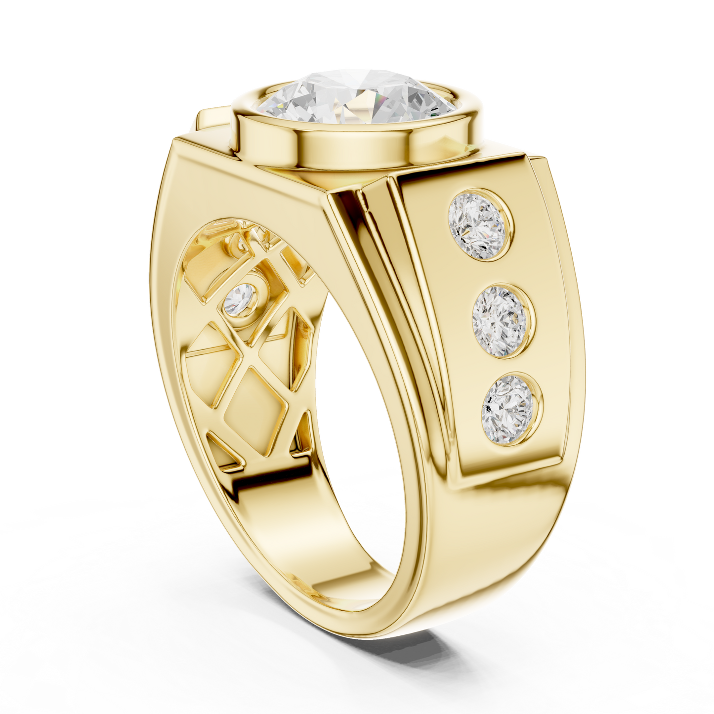 Phantom Stone Men Solitaire Ring