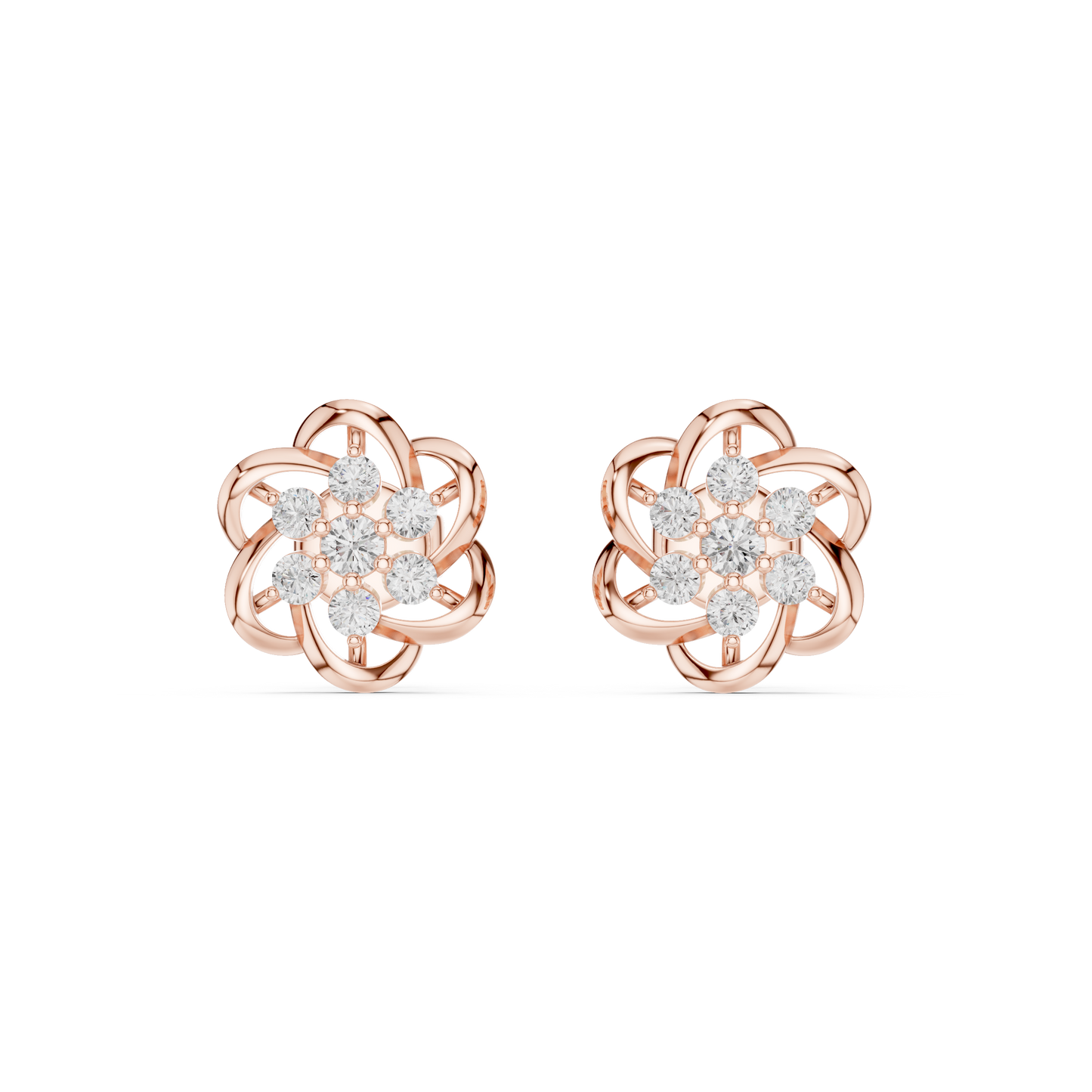 Floral Boom Diamond Earrings