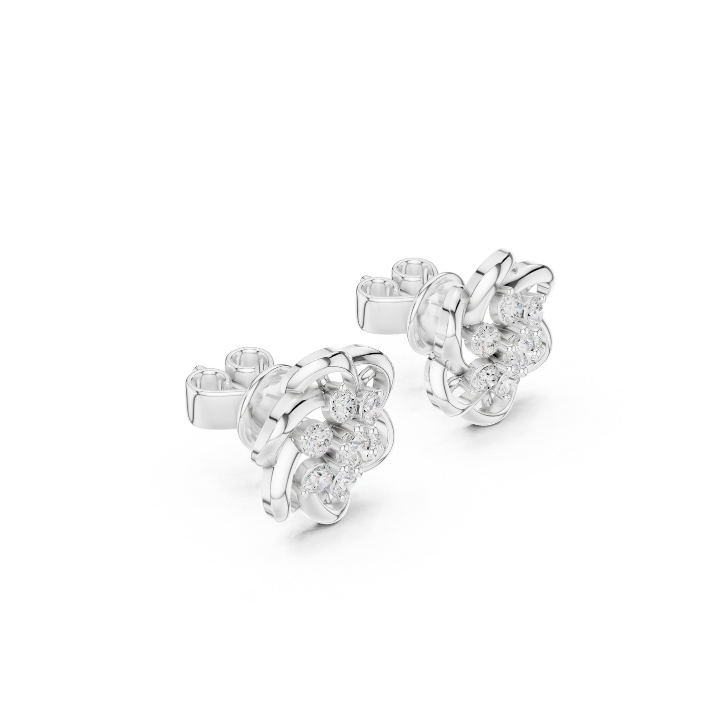 Floral Boom Diamond Earrings