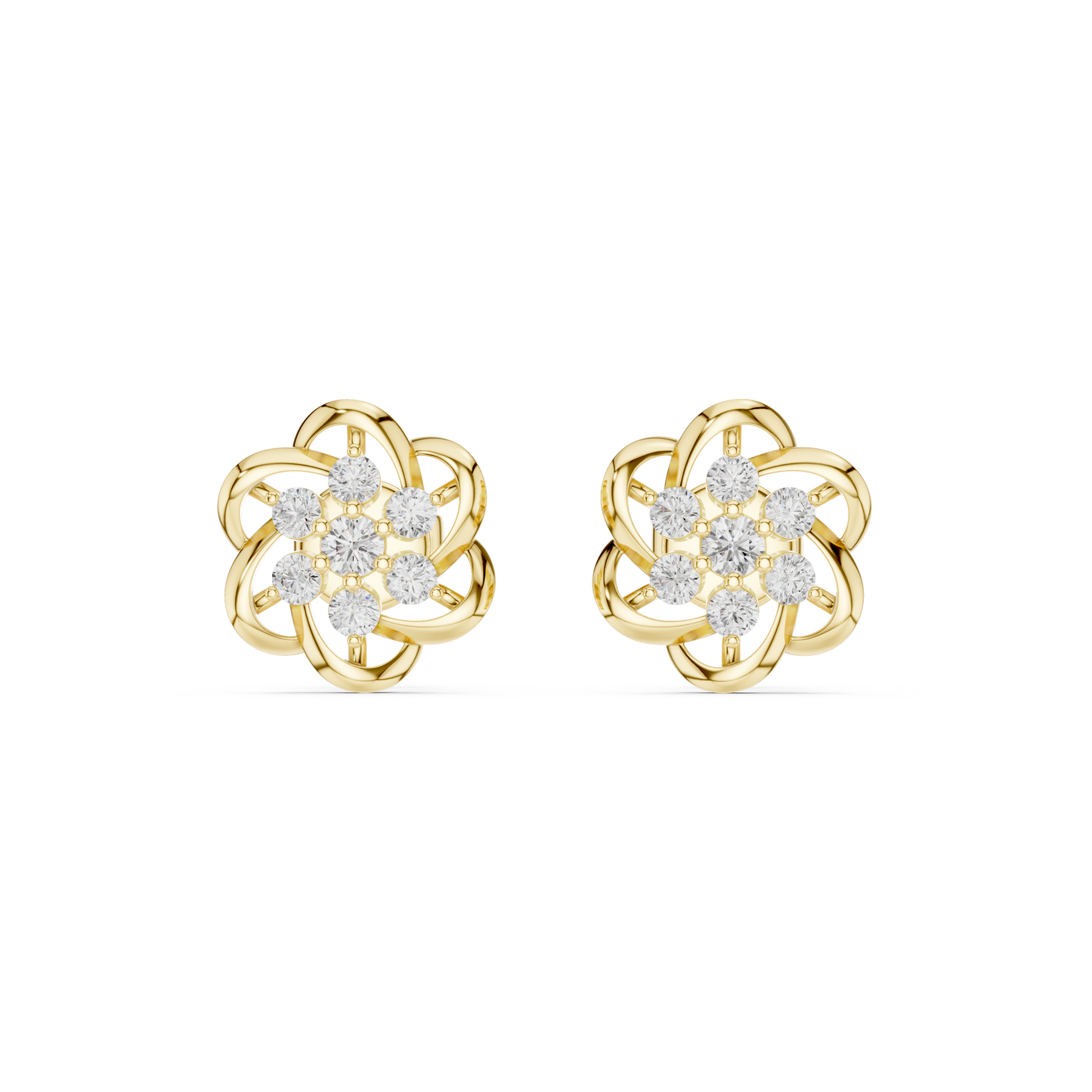 Floral Boom Diamond Earrings