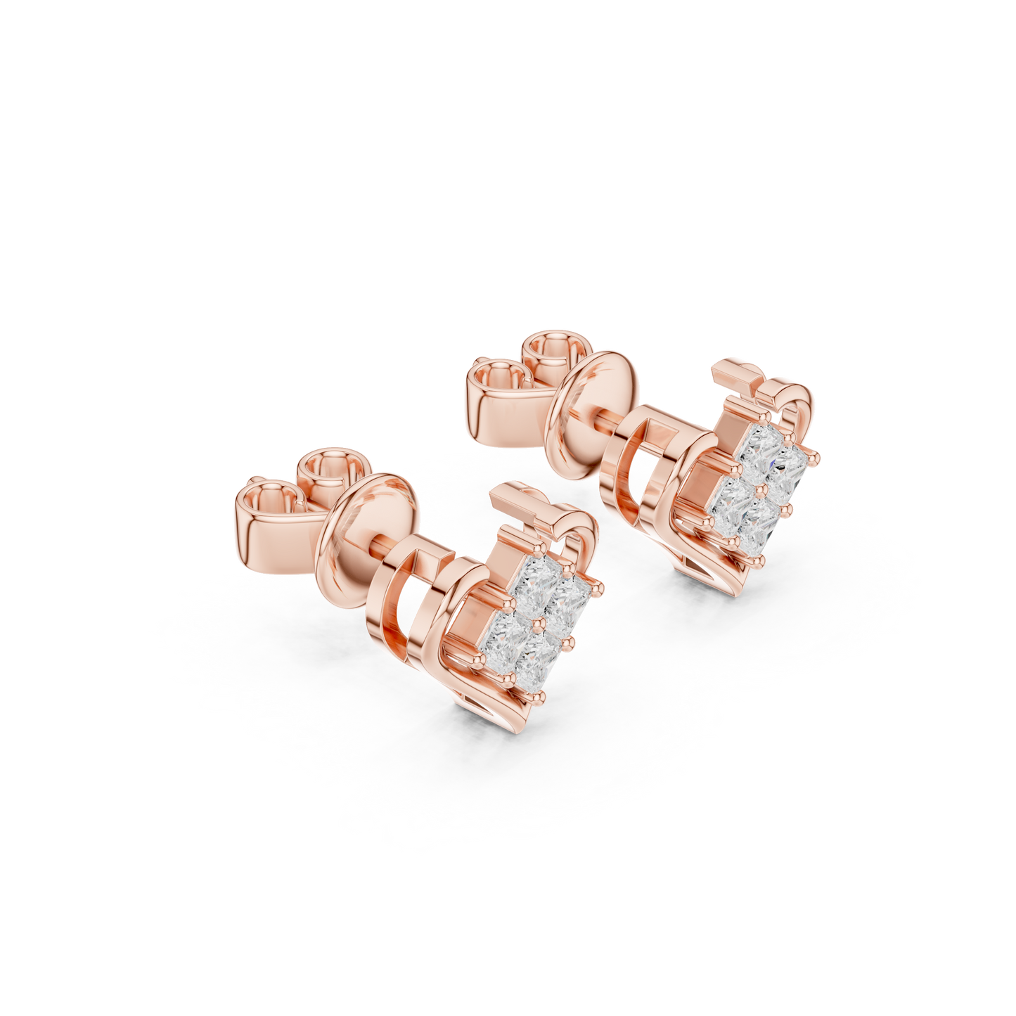 Lustrous Bond Diamond Earrings