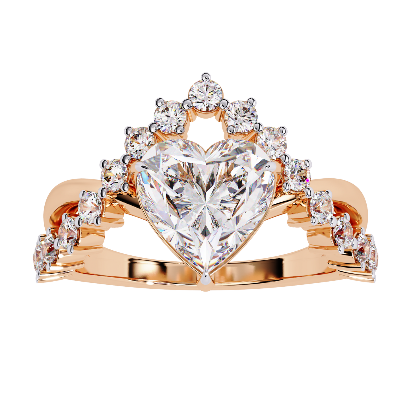 Fleur de Couronne Solitaire Ring