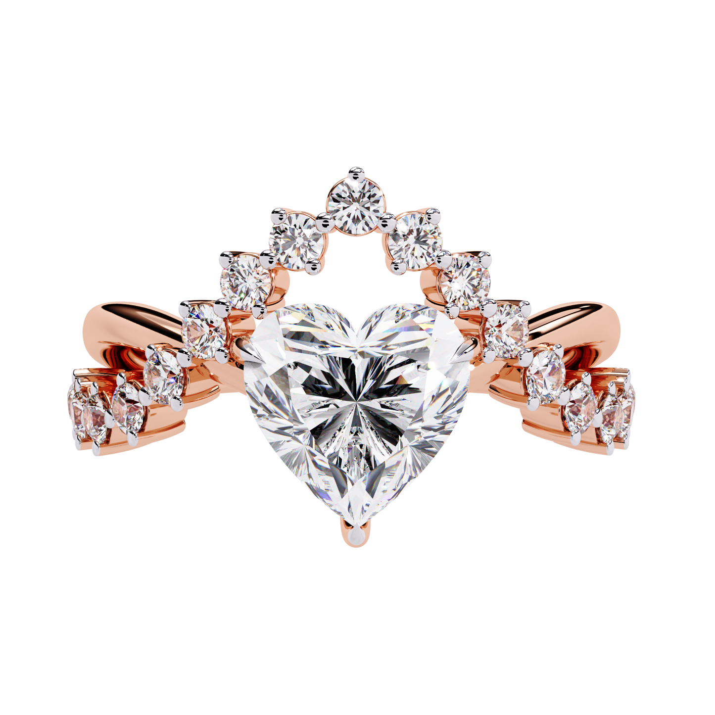Fleur de Couronne Solitaire Ring