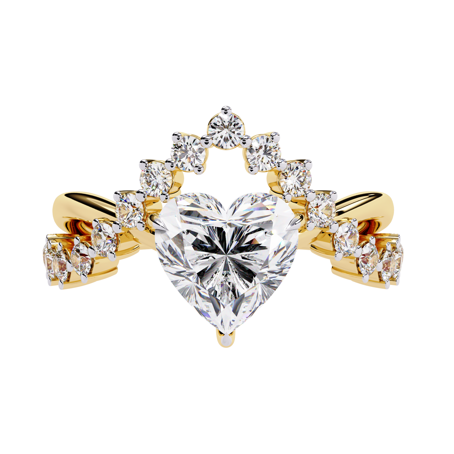 Fleur de Couronne Solitaire Ring
