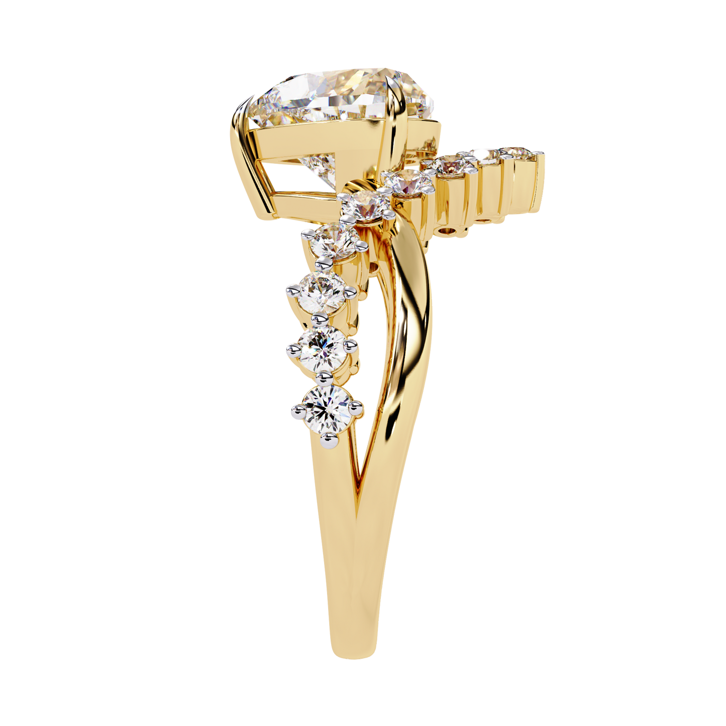 Fleur de Couronne Solitaire Ring