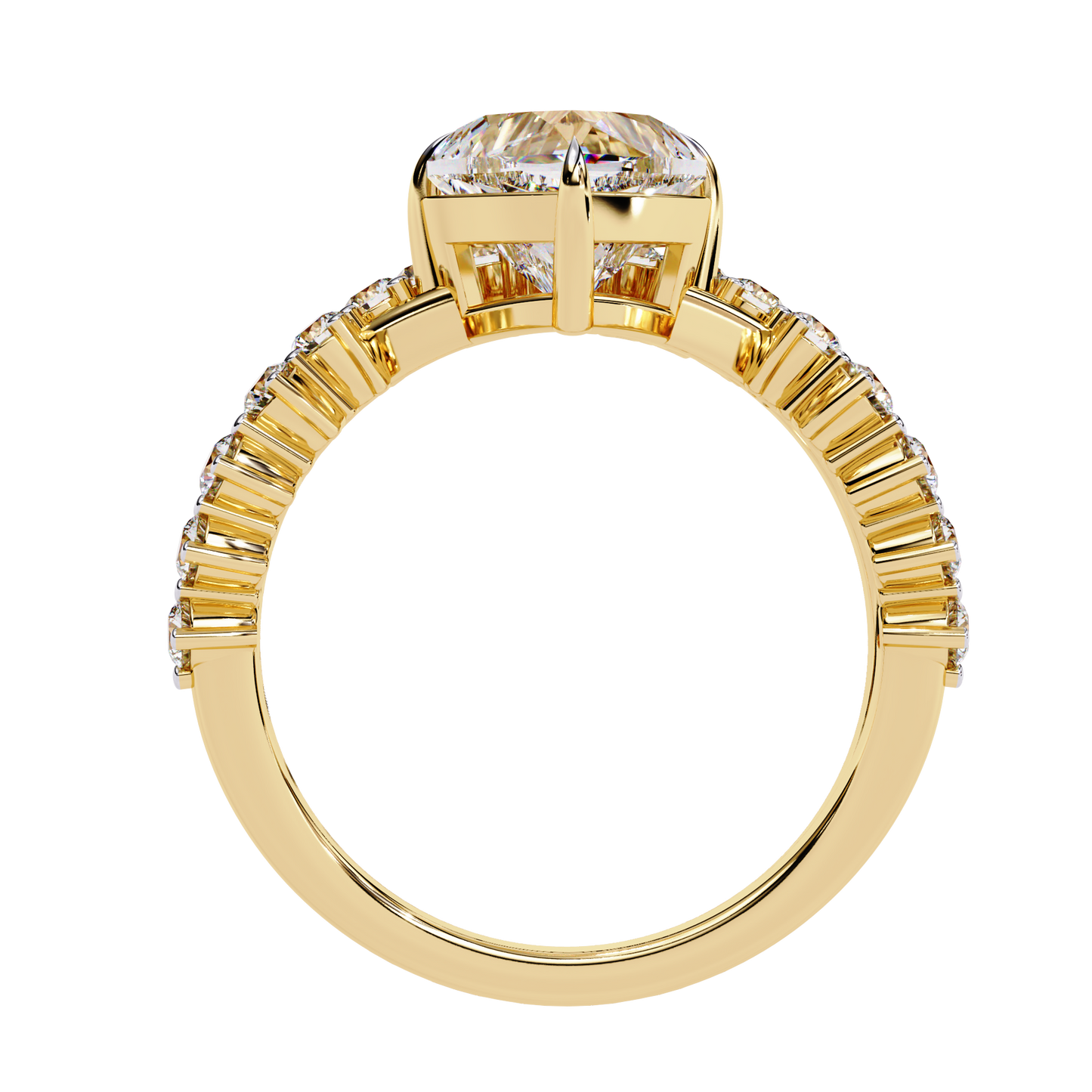 Fleur de Couronne Solitaire Ring