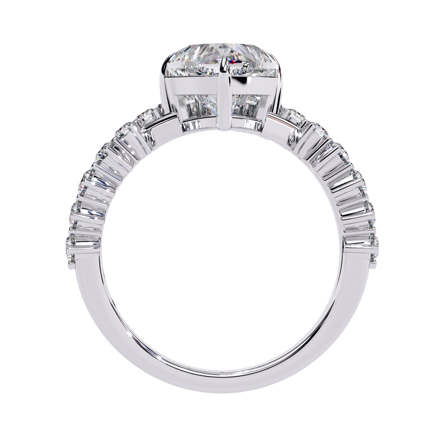 Fleur de Couronne Solitaire Ring