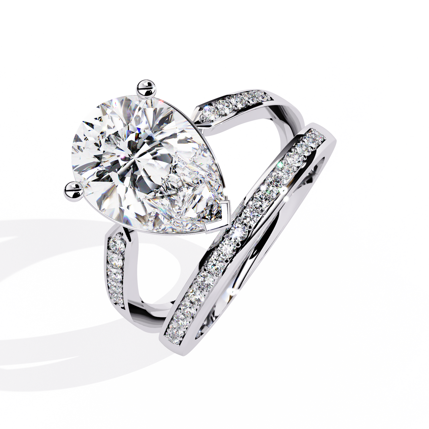 Aurora Royale Pear Solitaire Diamond Ring