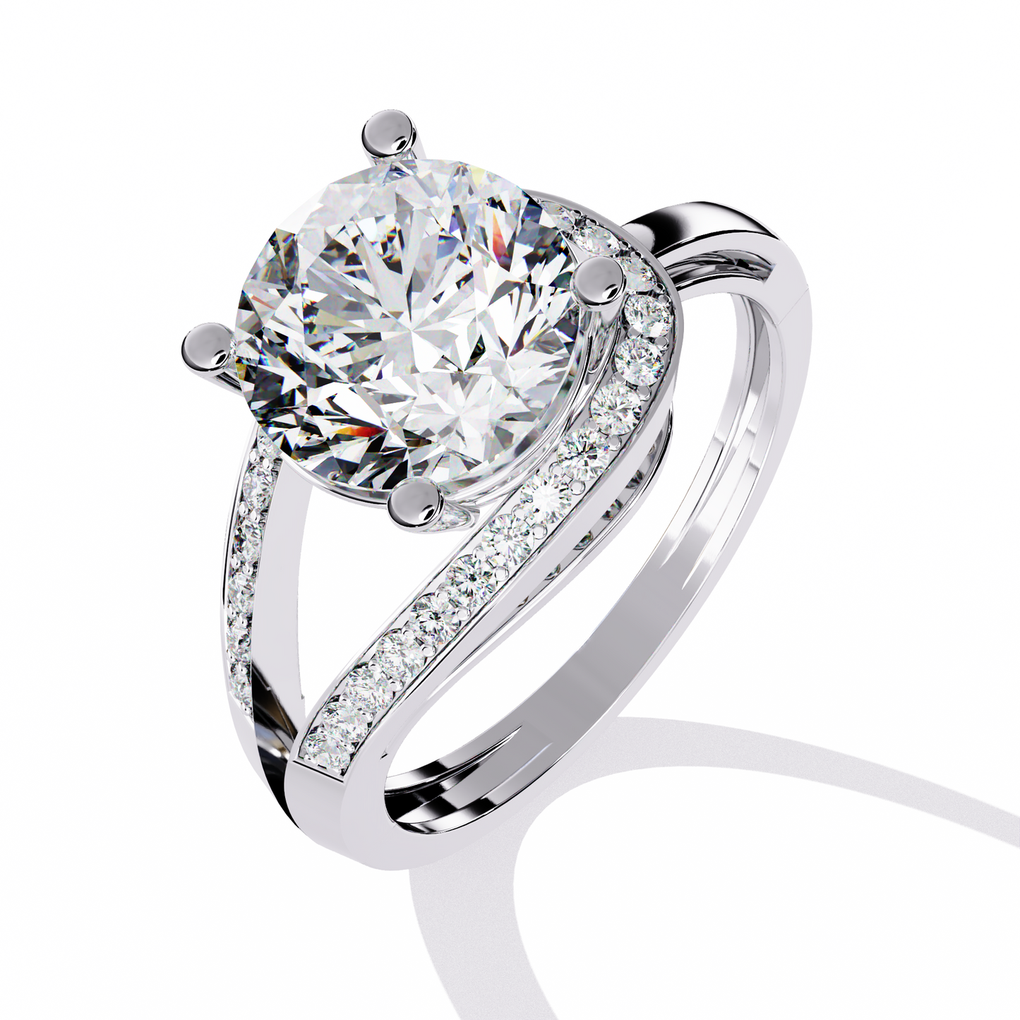 Halo de Luxe Solitaire Diamond Ring