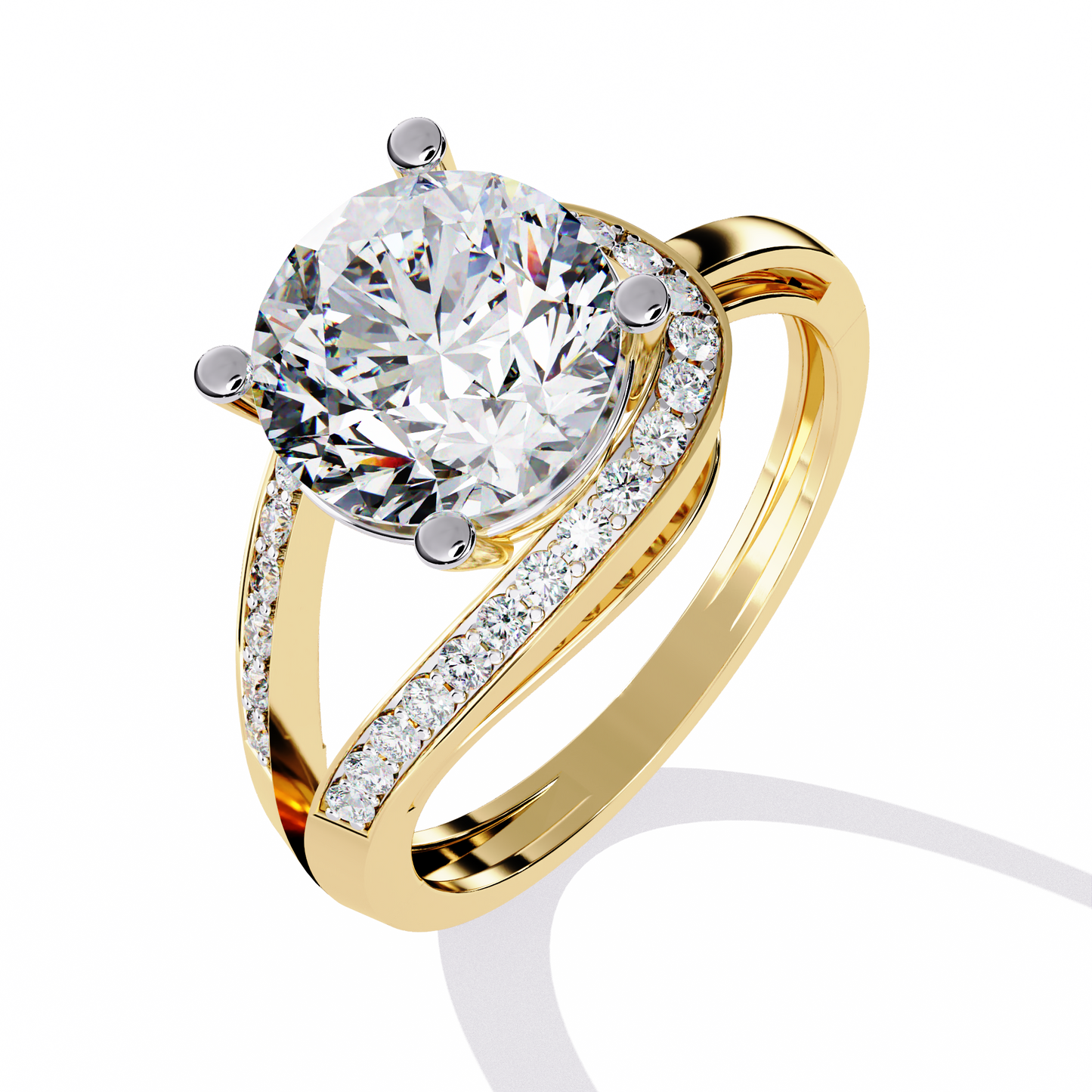 Halo de Luxe Solitaire Diamond Ring