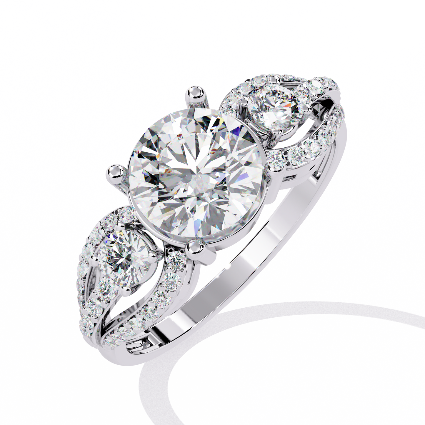Soleil Majesté Solitaire Diamond Ring
