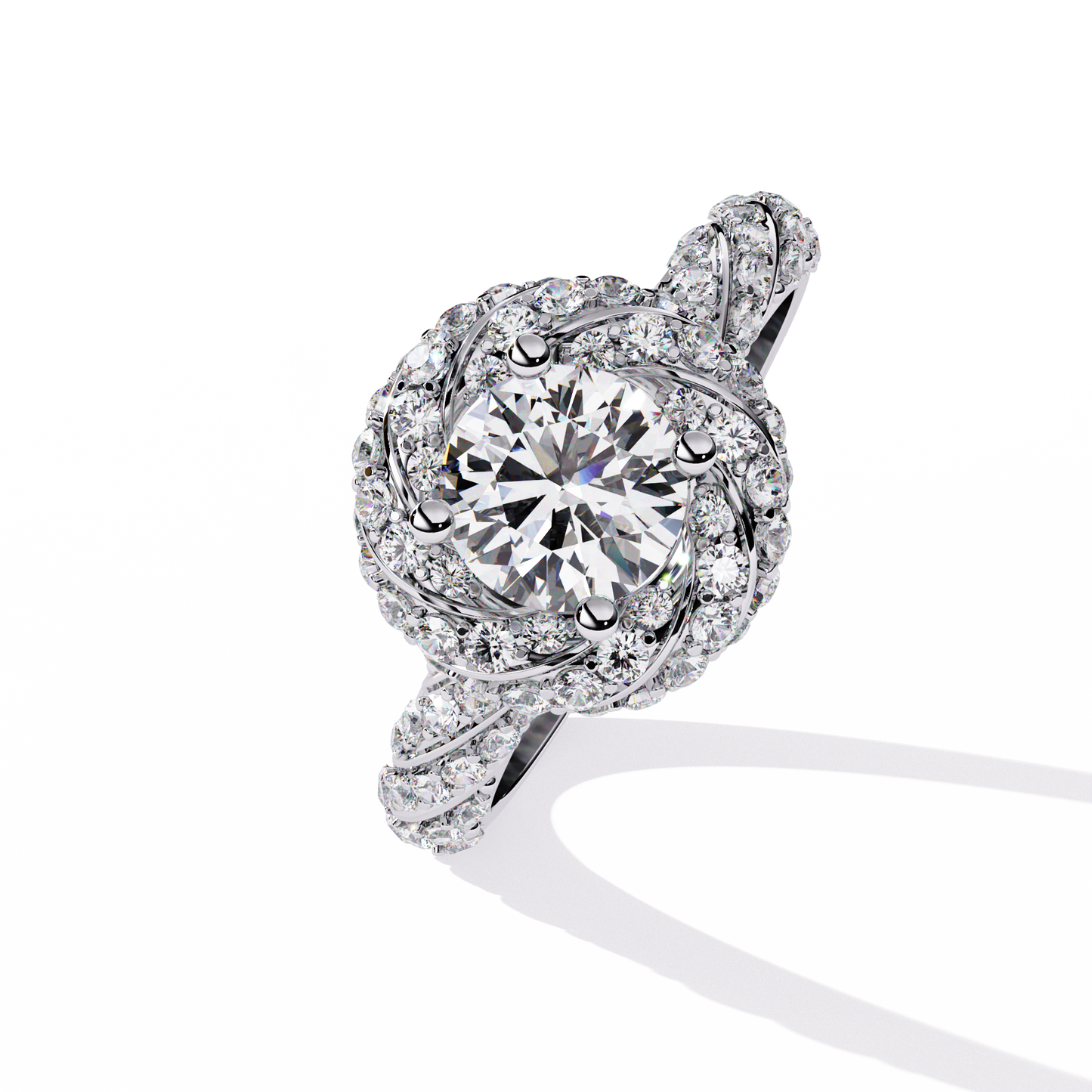 Sacred Halo Solitaire Diamond Ring