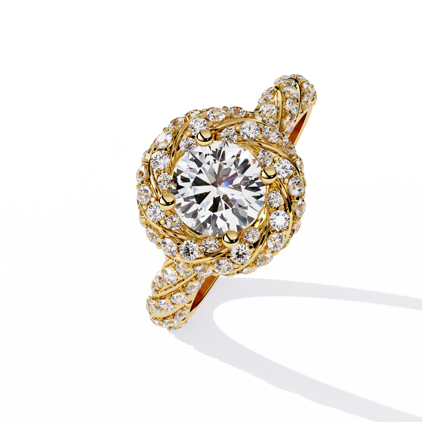 Sacred Halo Solitaire Diamond Ring