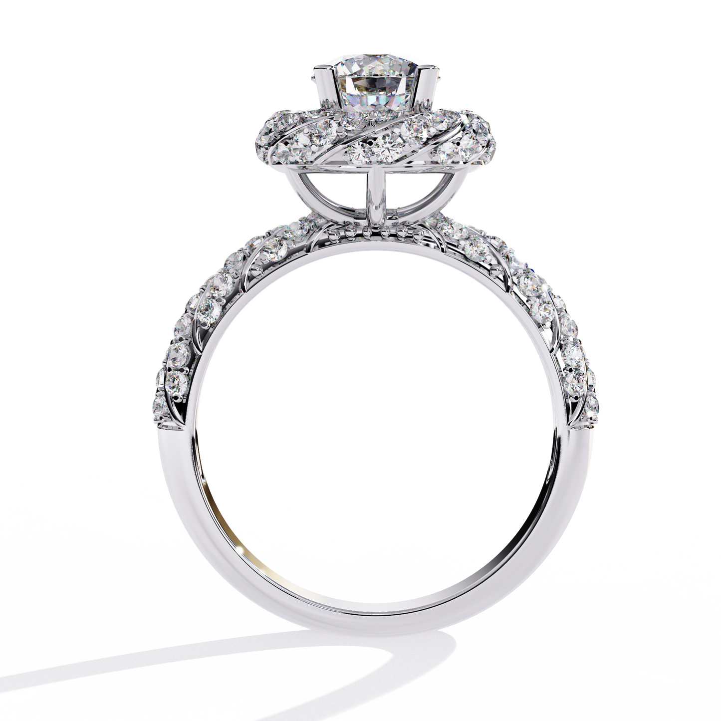 Sacred Halo Solitaire Diamond Ring