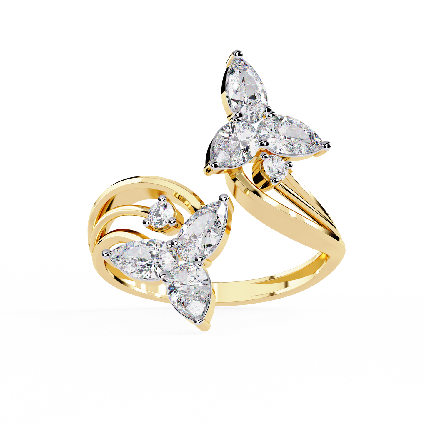 Trinity Teardrop Diamond Ring