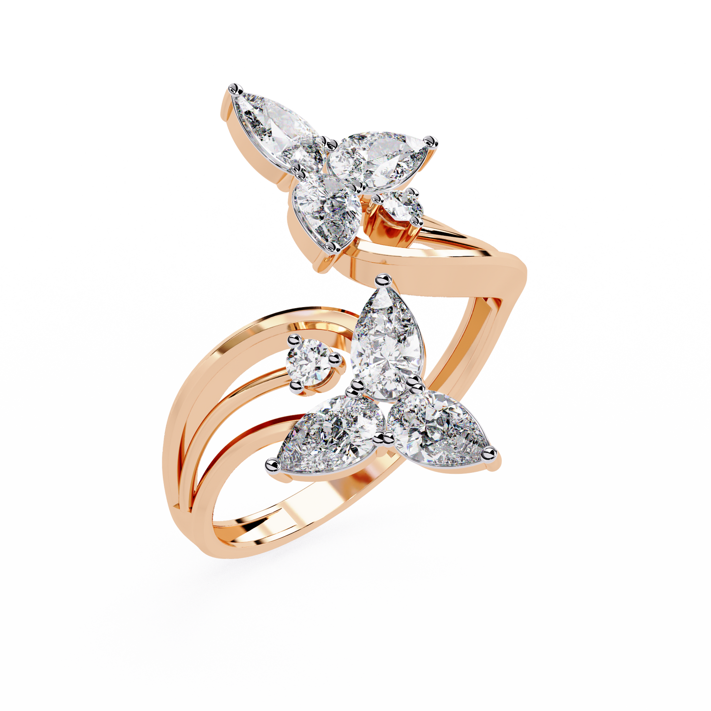 Trinity Teardrop Diamond Ring