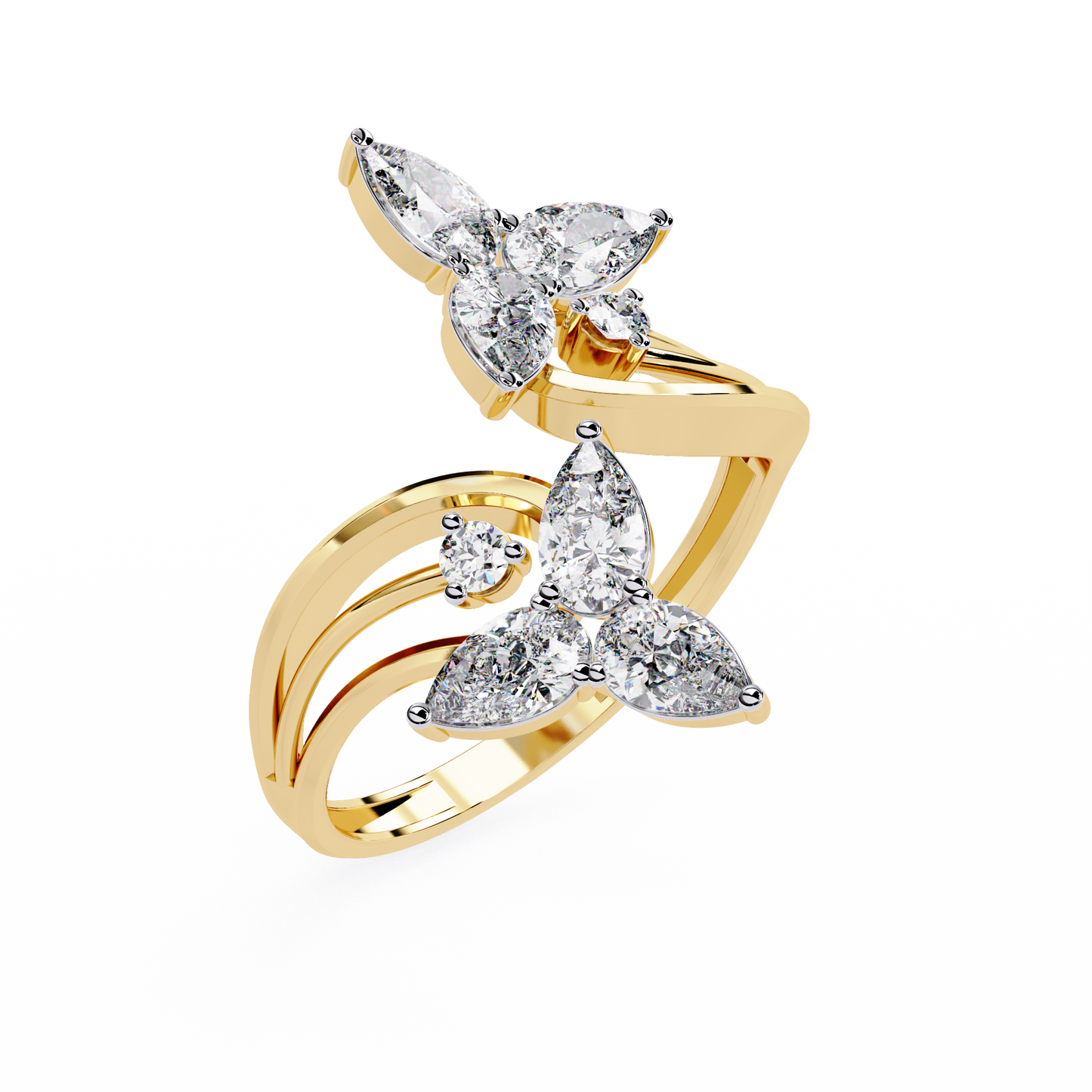 Trinity Teardrop Diamond Ring