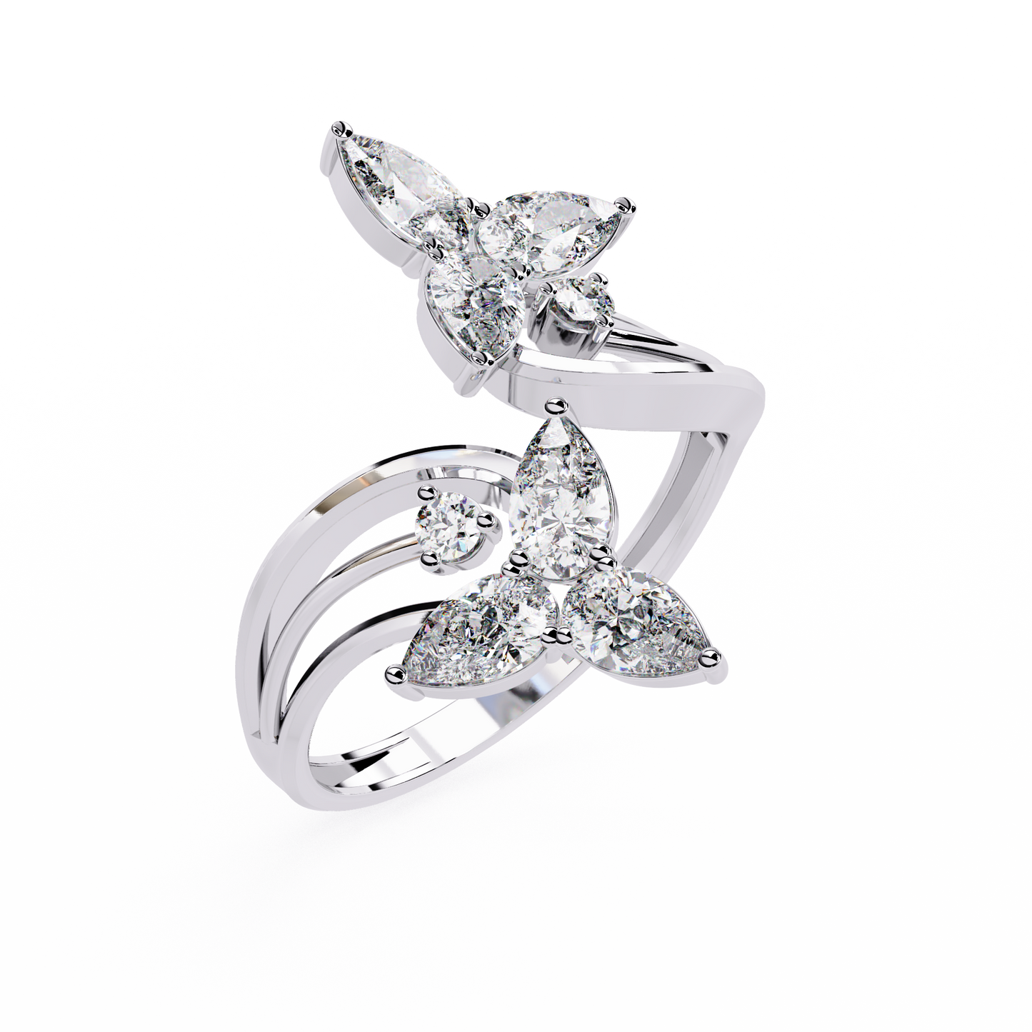 Trinity Teardrop Diamond Ring