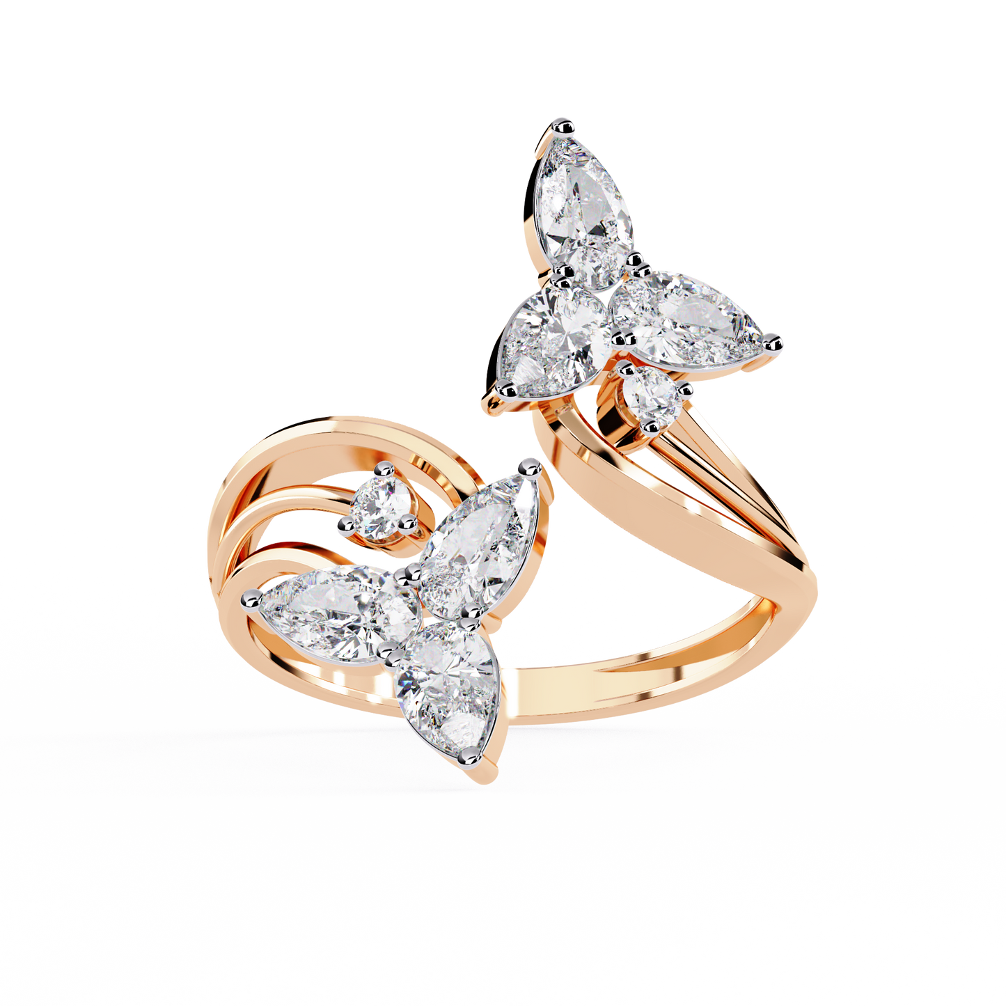 Trinity Teardrop Diamond Ring