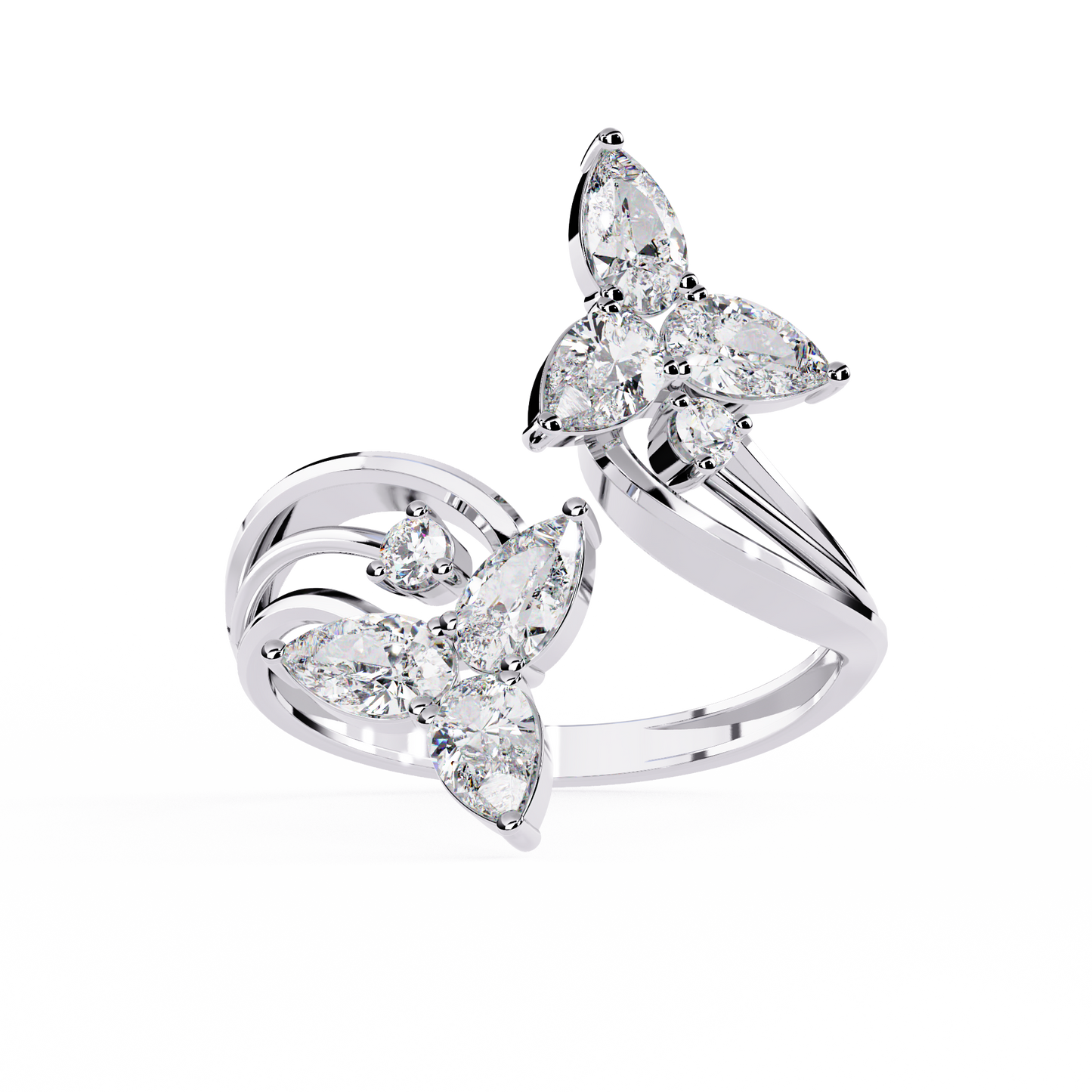 Trinity Teardrop Diamond Ring