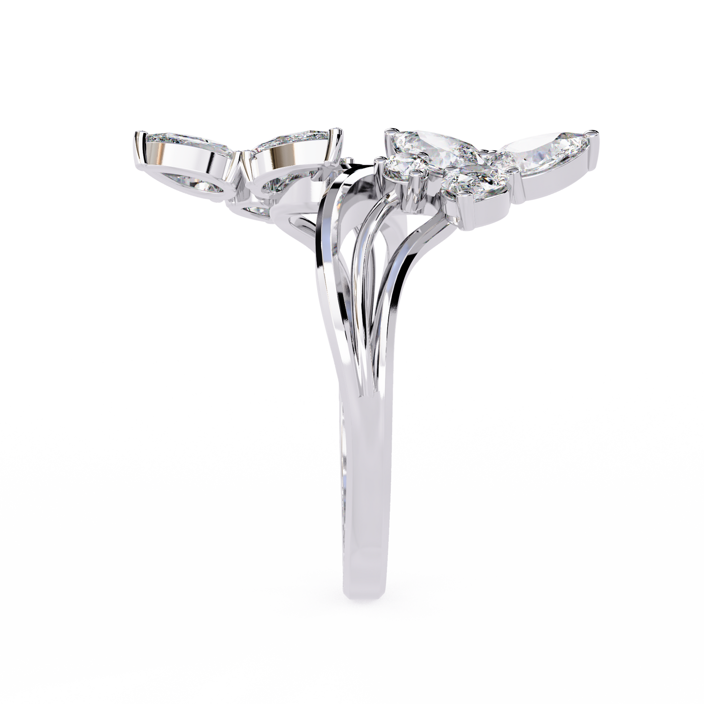 Trinity Teardrop Diamond Ring